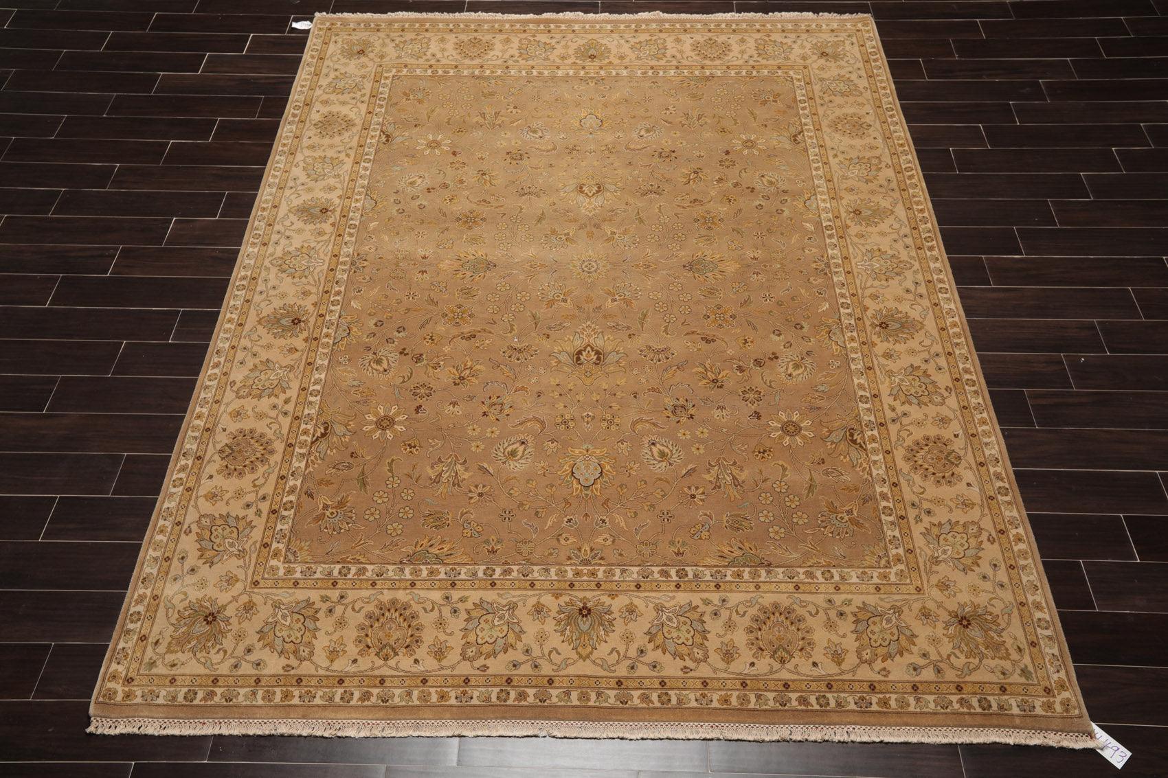 8' x10'3" Hand Knotted 100% Wool Pakpersian 16/18 300 KPSI Oriental Area Rug Tan