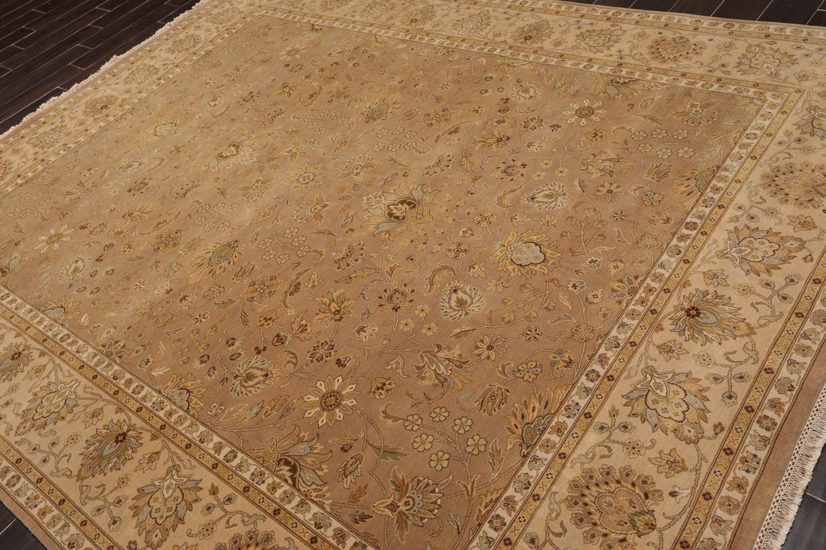 8' x10'3" Hand Knotted 100% Wool Pakpersian 16/18 300 KPSI Oriental Area Rug Tan
