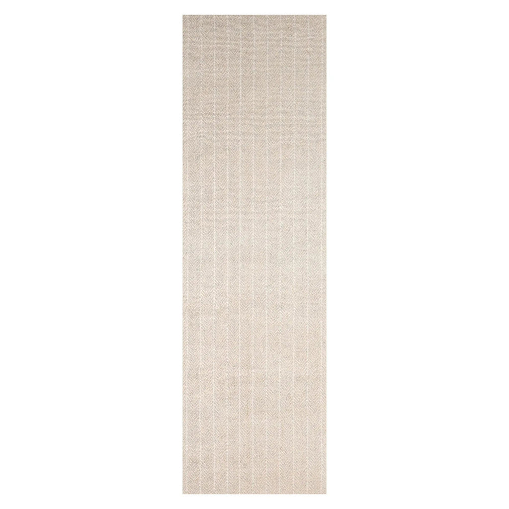 LoomBloom Multi Size Beige Hand Tufted Contemporary Berber Herringbone New Zealand Wool Oriental Area Rug