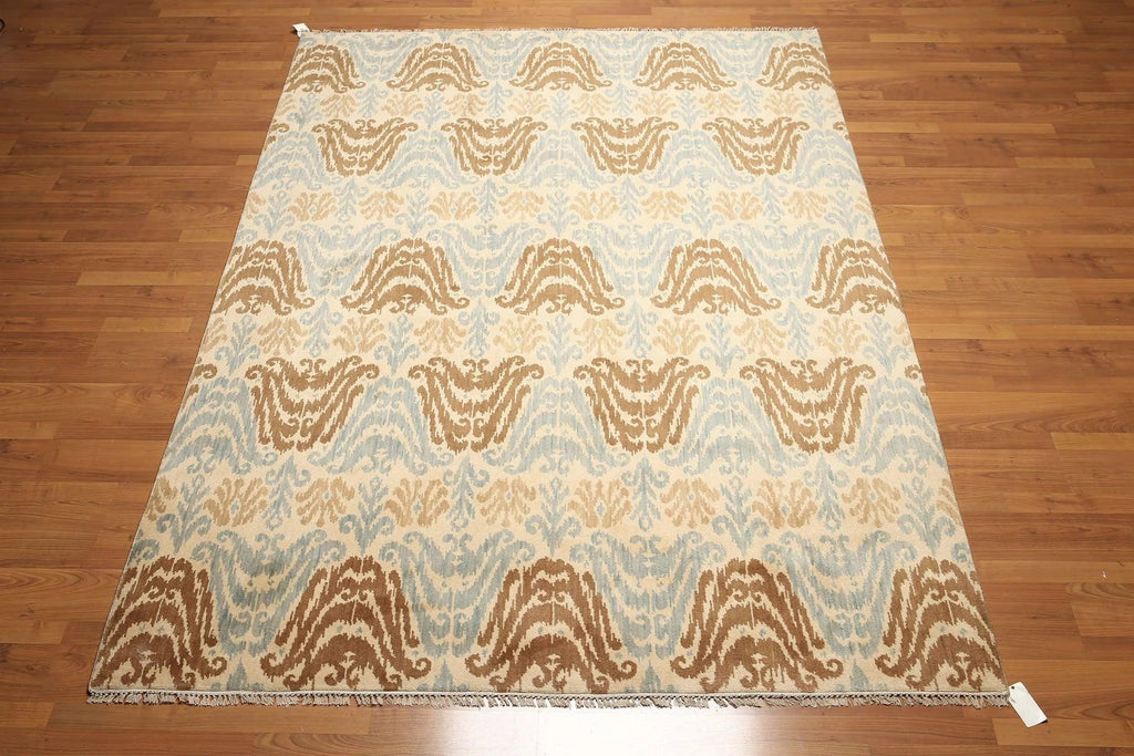6' x 9' Hand knotted Transitional Oriental area rug 100% Wool Ikat 6X9 Aqua