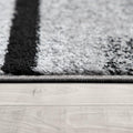 Gray Black Area Rug Mondial Modern Paint Effect